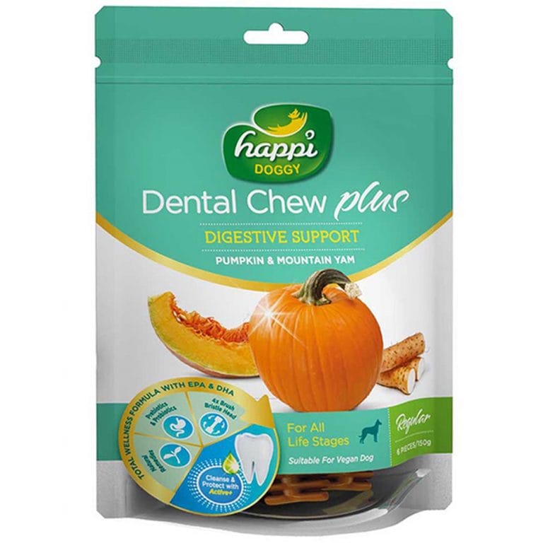 Happi Doggy Pumpkin & Mountain Yam Digestive Support Dental Chew Plus 150g